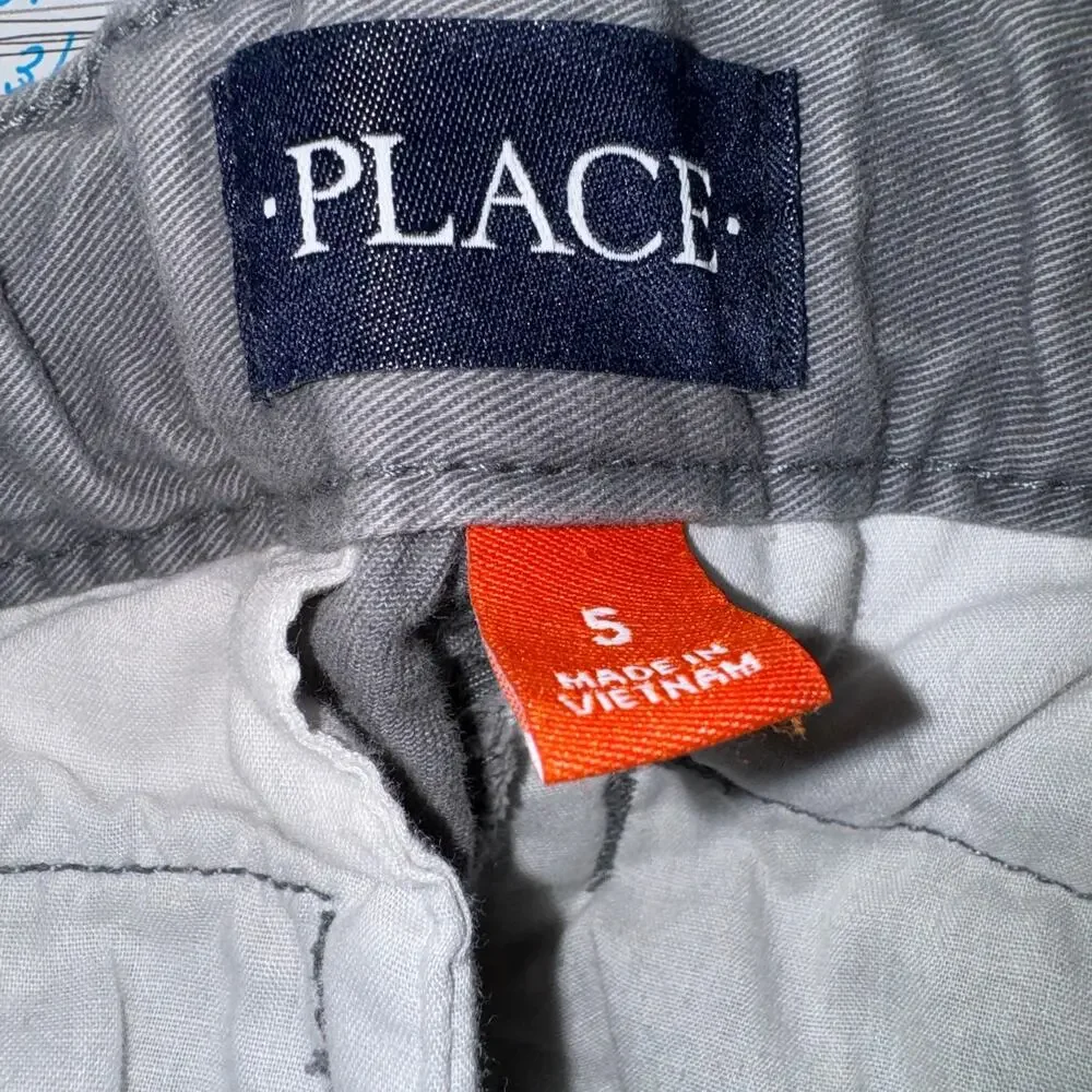 The Children's Place Boys Shorts Size 5 Gray Adjustable Waist Cotton‎